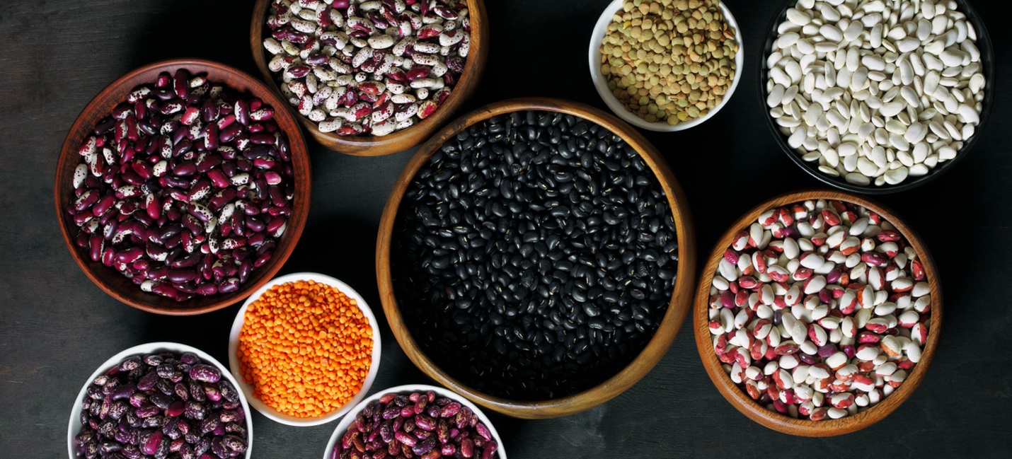 varieties of legumes in bowls